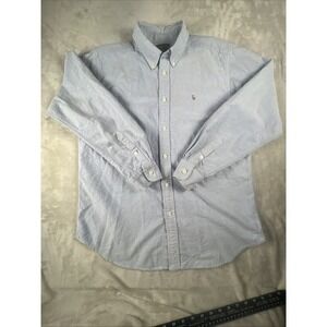 Ralph Lauren Shirt Men 20 Blue Long Sleeve Flesh Pony Weddings Funerals Events